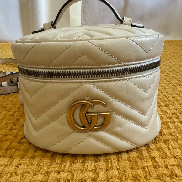 Gucci Handbags - Gucci Cream Quilted GG Backpack